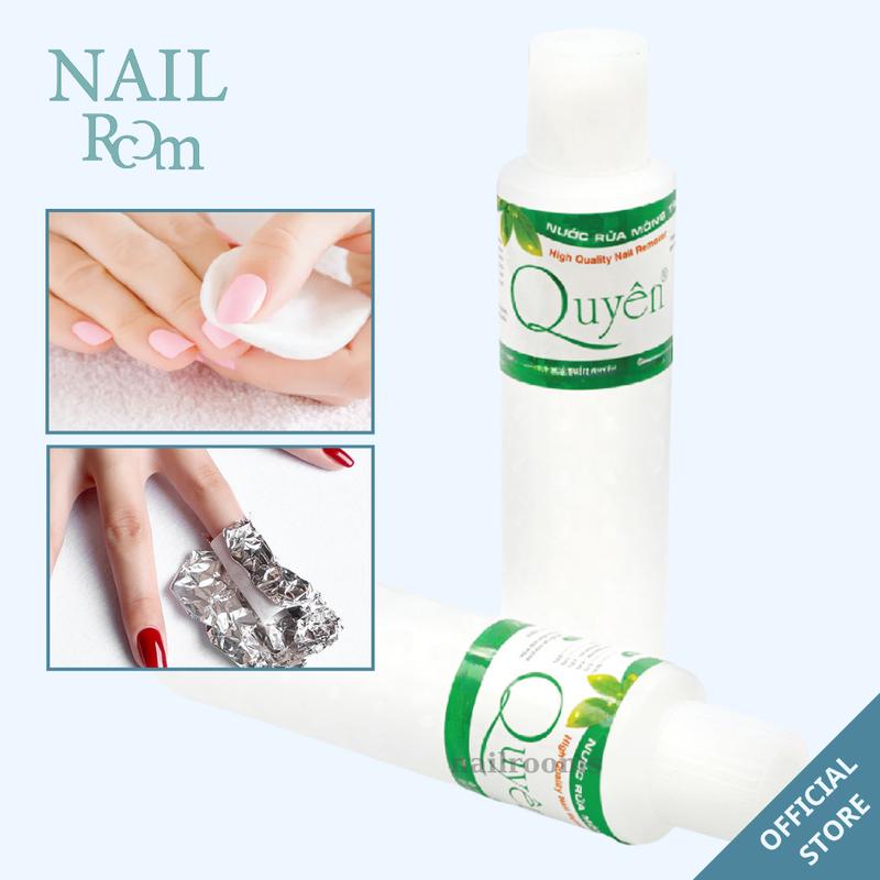 Nước rửa móng Quyên loại A 125ml chính hãng - Dung dịch aceton tẩy sạch sơn gel lành tính cho da làm nails