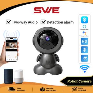 CCTV Kamera Pintar, Panggilan SWE, dengan Skrin LCD, Paparan Telefon Panggilan Video, Suara Dua Hala, Sesuai untuk Monitor Bayi, Kamera CCTV Dalaman Tanpa Wayar HD 1080P, Penglihatan Malam, Kamera Keselamatan Ip