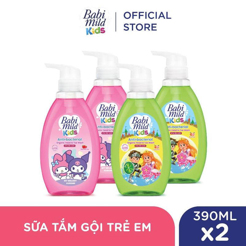 CODCombo 2 Sữa tắm gội toàn thân trẻ em Babi Mild Kids 390ML