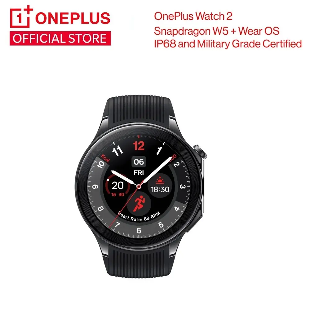 OnePlus Watch 2 | Snapdragon W5 + Wear OS | IP68 and Military Grade Certification | Up to 100 hours of Battery Life