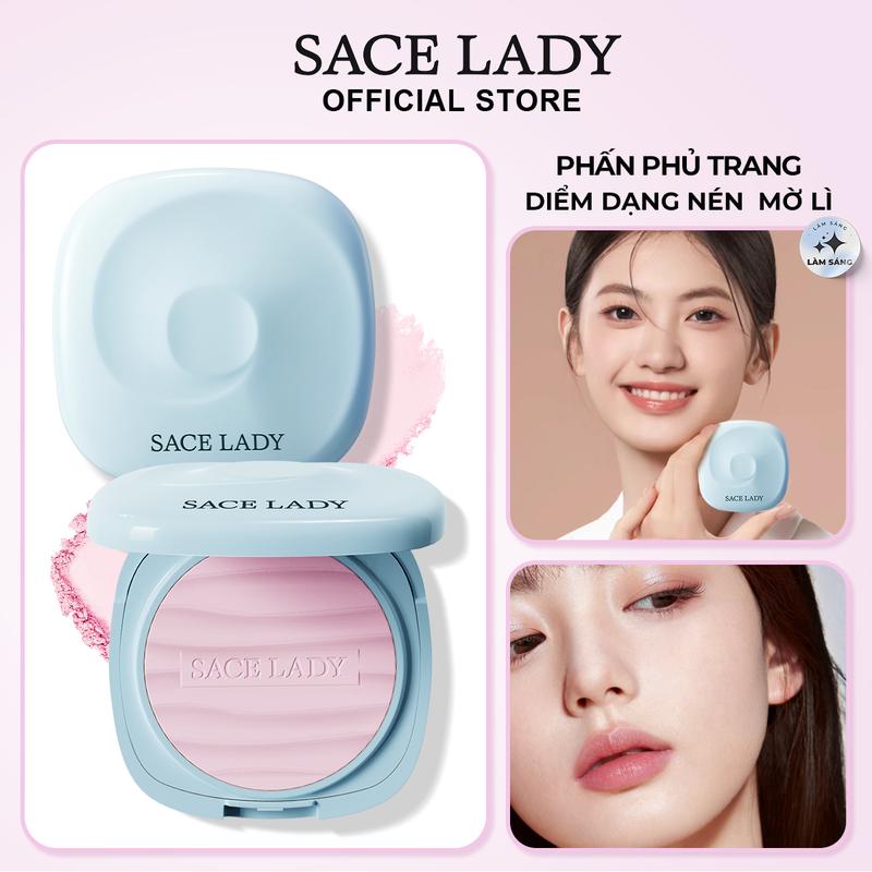 LIVE Phấn Phủ SACE LADY Bột Siêu Mịn Bốn Màu Hỗ Trợ Thấm Dầu Thừa Kiềm Dầu Lâu Trôi 7.5g