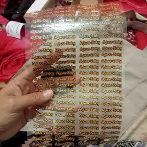 Sticker Custom Nama Piring Sendok Botol Barang Perabotan Stiker Ajaib Waterproof Timbul Penanda