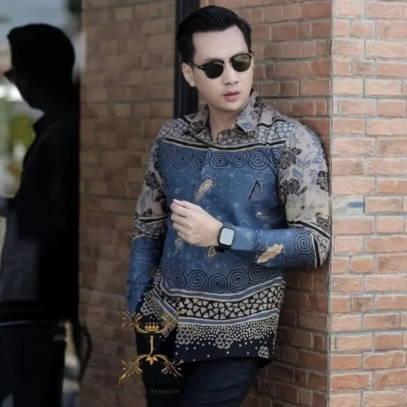 Batik Pria Lengan Panjang BATIK JULUNG SUNGSANG HRB026 motif KERATONAN Kode 002 size M L XL XXL 1
