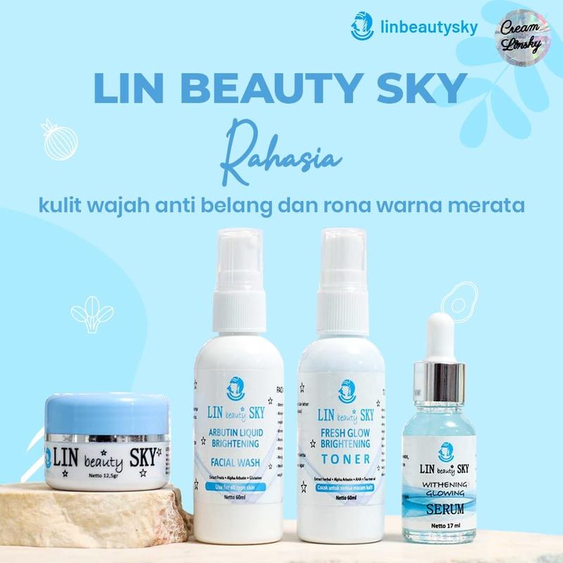 CREAM LINS BEAUTY SKY ORIGINAL / MEMUTIHKAN WAJAH/ MENGATASI WAJAH BERJERAWAT Pencerah 0