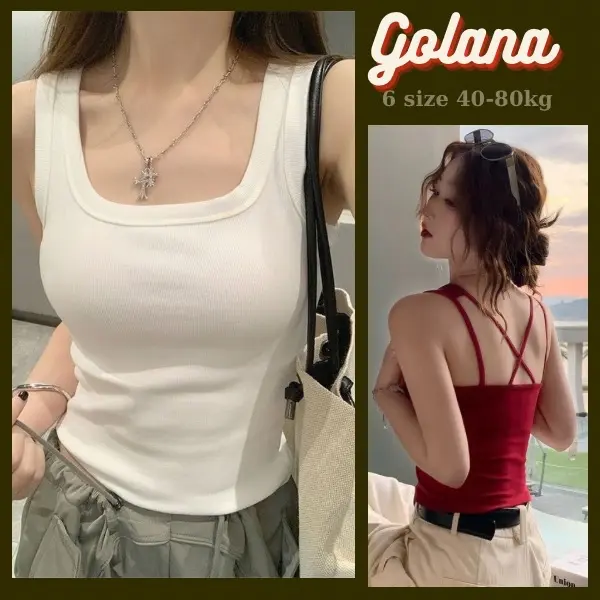 Áo Ba Lỗ Dây To Có Mút Ngực, Áo 2 dây bản to cổ vuông màu trơn (Có bigsize) BL258