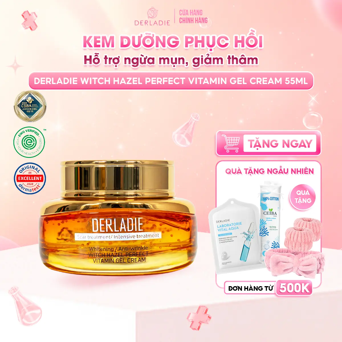 Kem dưỡng dạng gel Derladie Witch Hazel Perfect Vitamin Gel Cream 55ml Chăm Sóc Da Dưỡng Ẩm Da