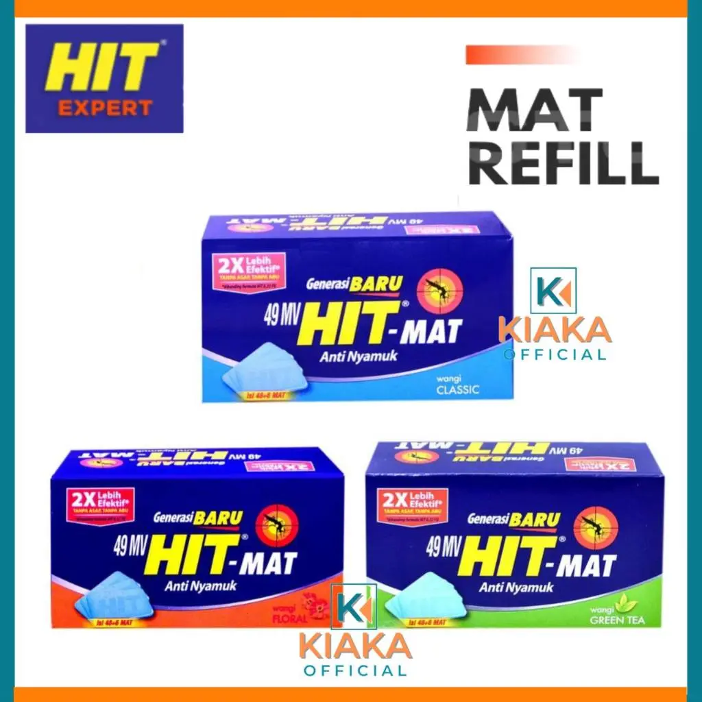 Hit Mat Obat Anti Nyamuk Elektrik Aroma Green, Classic, Floral Tea 18+9 Sachet refill Hit mat refil hit mat isi ulang hit mat