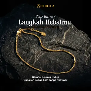 THIQLA - Gelang Kaki Wanita ALANA - Gelang Kaki Cewek Tali Tipis - Gelang Kaki Dewasa Jumbo - Bukan Gelang Kaki Titanium