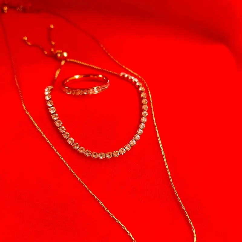 set kalung gelang dan cincin titanium 4