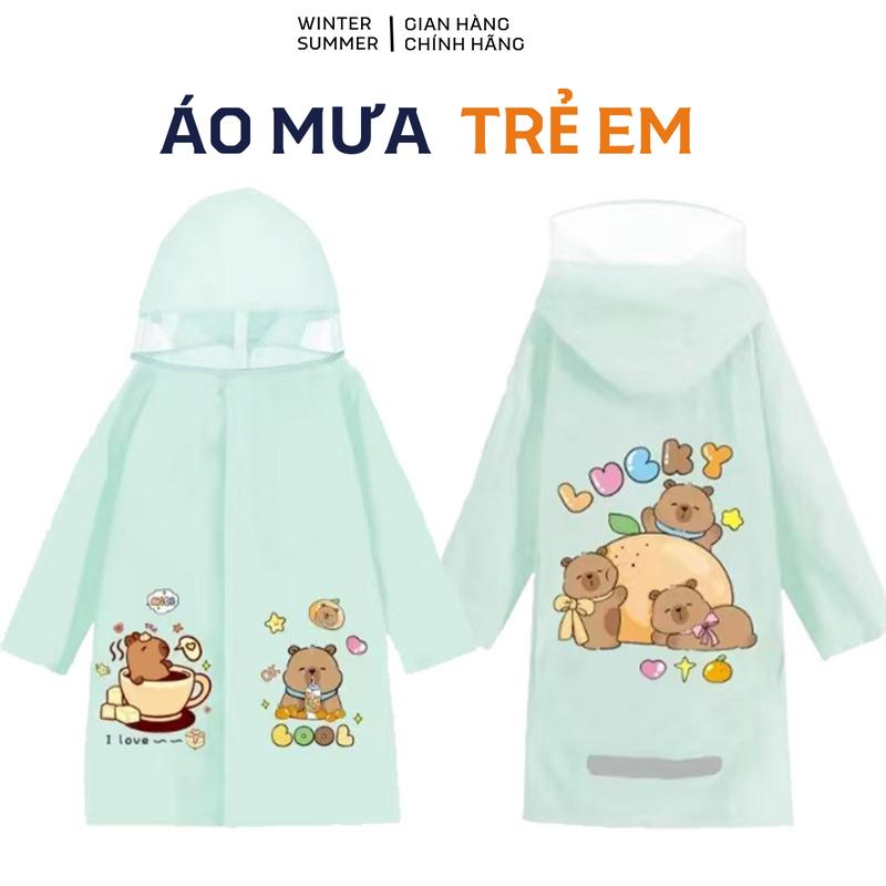  Áo mưa cho bé - Áo mưa trẻ em học sinh tiểu học 3-13 tuổi cao cấp có tấm chắn kiểu rộng đeo được ba lô 