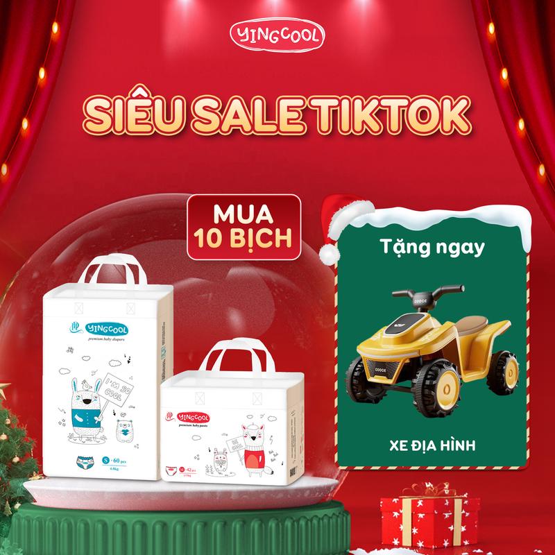 Tặng Xe Điện Địa Hình Cao Cấp - Combo 10b Bỉm YINGCOOL Size NB64 SD60 MD56 MQ50 L48 XL44 XXL42 XXXL40