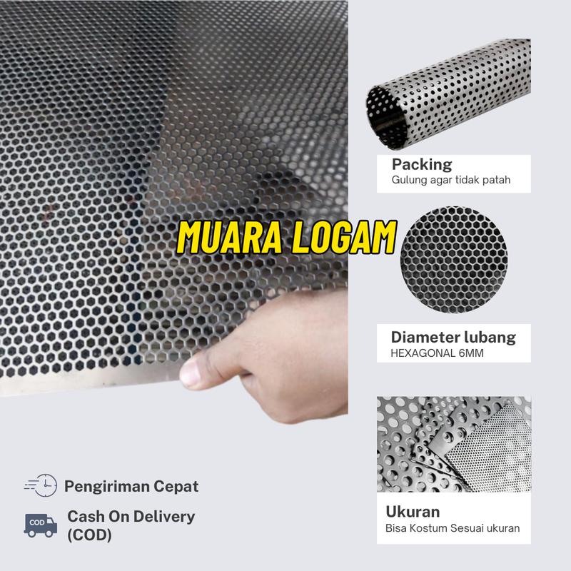 60 x 80 cm | RAM Speaker Model Plat Besi  Lobang Grill Speaker Mesh Cover Grill Pelindung Audio 2