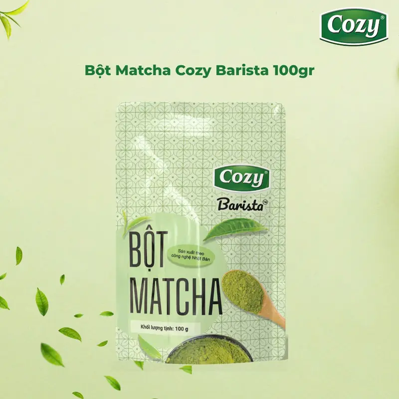 Bột Matcha Cozy 100gr Bột Trà Xanh Pha Matcha Latte Công Nghệ Nghiền Chậm Không Sinh Nhiệt Nhật Bản