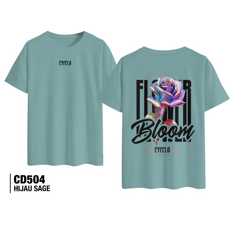 Cyfersia Kaos Unisex Flower Bloom Kaos Lengan Pendek CD504 0