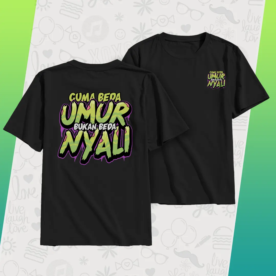 Diastro Aing-Cuma Beda Umur Bukan Beda Nyali kaos yang baik cuma istriku Baju Pria Katun Combed Nyaman Sablon