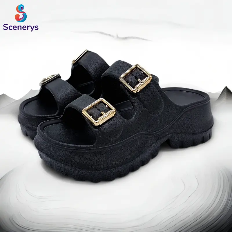 Scenerys Sandal anak perempuan dengan hak baji yang lembut, sandal EVA ukuran 30-35 3