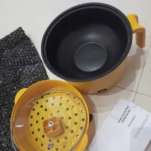 Kompor Elektrik Multifungsi Bebek Kuning Kecil /panci Elektrik Multifungsi Anti lengket/panci multifungsi/panci anti lengket cocok untuk sewa asrama mudah dibawa hitam panci
