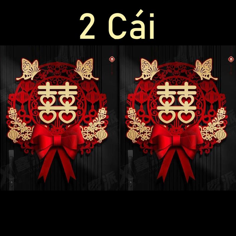 Edelkochen Hình dán đám cưới 3D Zhuang Shixi Thiết kế ba chiều từ trang trí tường quà tặng đám cưới Chữ ba chiều phòng cưới Mạ vàng pháo khói màu
