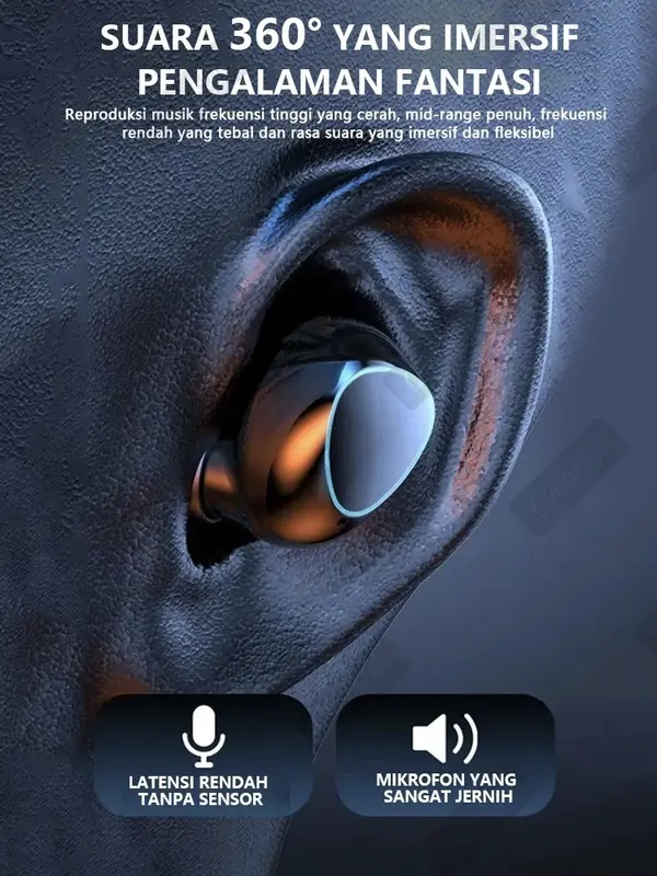 TWS M10 Headset Bluetooth Stereo dengan Mic dan Powerbank 3500 mah Earphone Full Bass LED Display Tahan Air Waterproof IPX7 Headphone Handset Earbud In Ear Wireless Gaming No Delay 3