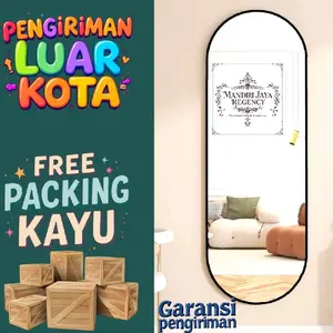 WALL MOUNTED CERMIN WASTAFEL CERMIN DINDING LUAR KOTA PACKING KAYU