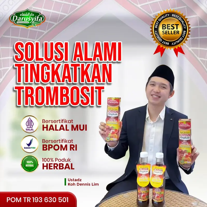 Darusyifa - Sari Kurma Madu Angkak Plus Propolis Jambu Biji  470gr Obat Tipes Bdb Dan Membantu Menaikan Trombosit Asli Original 1