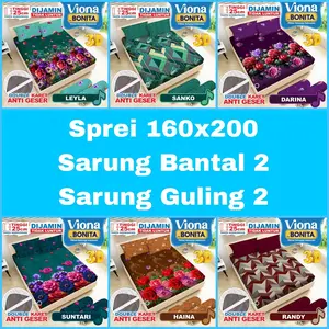VIONA By Bonita Sprei Fitted Queen Size Uk.160x200 Tinggi 25 cm