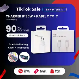 Charger iPhone 15 16 17 Pro Max Plus Air Fast Charging Power Adaptor 35W + Kabel USB C to C