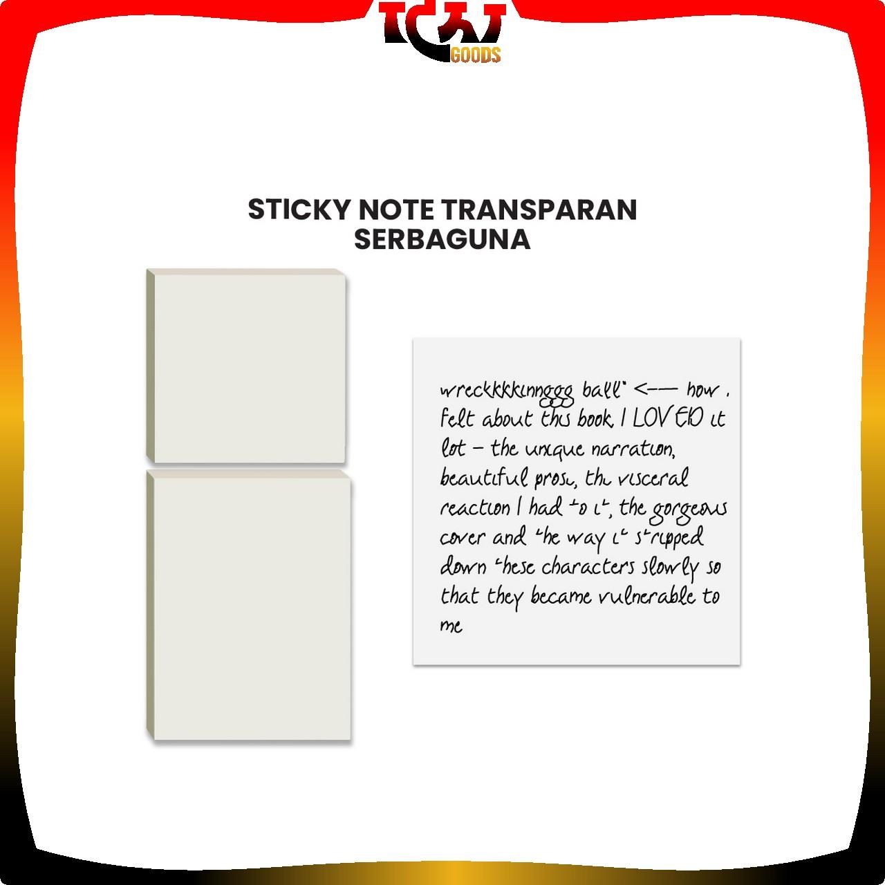 [COD] IG A87 Sticky Note Transparan Isi 50 Lembar Waterproof Serbaguna Untuk Kantor Sekolah / Kertas Memo Tahan Air / Memo Kertas Tempel Anti Air / Label Stickers Catatan Bening
