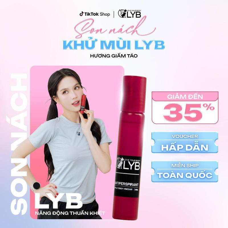 Son Nách Khử Mùi & Dưỡng Trắng LYB 10ml Hương Táo Đỏ - Lăn Khử Mùi Hỗ Trợ Giảm Thâm Làm Sáng Ngăn Tiết Mồ Hôi Nách Hiệu Quả