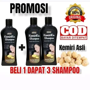Beli 1 dapat 3 shampoo happy kemiri ku paket promo