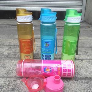 W W.Q.C SPORTS BOTTLE WATER with flip top lid leak proof. easy to clean and easy to drink, Good quality 650ML  colored plastic tumbler with strap.