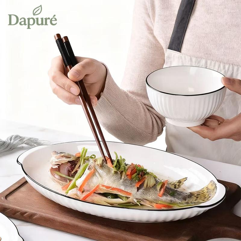 (Dapure Shop) Fish Plate 12INCH Keramik Tebal Japanese Style Elegant ...