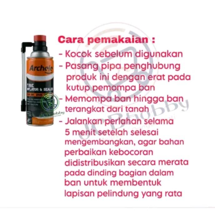 Pompa Ban Darurat Plus Cairan Anti Bocor Ban Tublees ARCHELE 450 ml 2