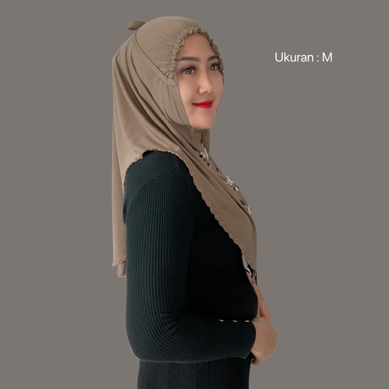 Indah Store - Hijab Instan Bergo KERUT Jersey Bordir RIZKIANA BUNGA 3 By Padli