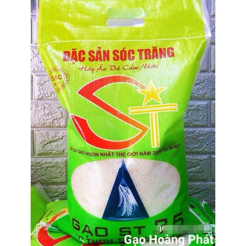Gạo ST25 Dẻo Mềm,Ngọt Cơm Túi 5kg.
