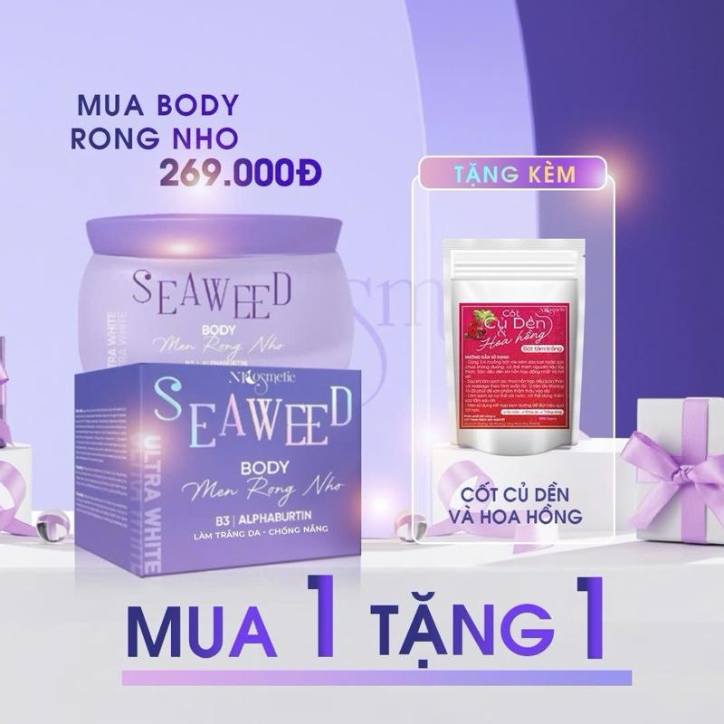 Kem Body Dưỡng Trắng Men Rong Nho - Npcosmetic - Tặng Kèm Bột Tắm Trắng Da, Dưỡng Thể, Makeup, Chống Nắng, Phù Hợp Cho Da Nhạy Cảm, Dành Cho Nam Nữ