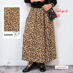 Rok Kalcer Motif Leopard Skena Bahan Rayon Premium Nyaman Adem Pinggang Melar Flowy