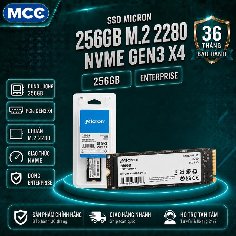 SSD Micron 256GB M.2 NVMe PCIe Gen3x4