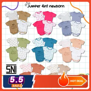 (ISI 4) Jumper Bayi Paket Lahiran SNI 0-6 Bulan Kado Baby New Born Bayi Perempuan Laki Laki Set Kaos Bayi Jamper 0-3 Bulan Kiosbalitafawa