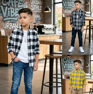 Rooeyara Kemeja Flanel Anak-Anak Model Terbaru Usia 3-6 Tahun Bahan Katun Lembut Lengan Panjang Fashionable