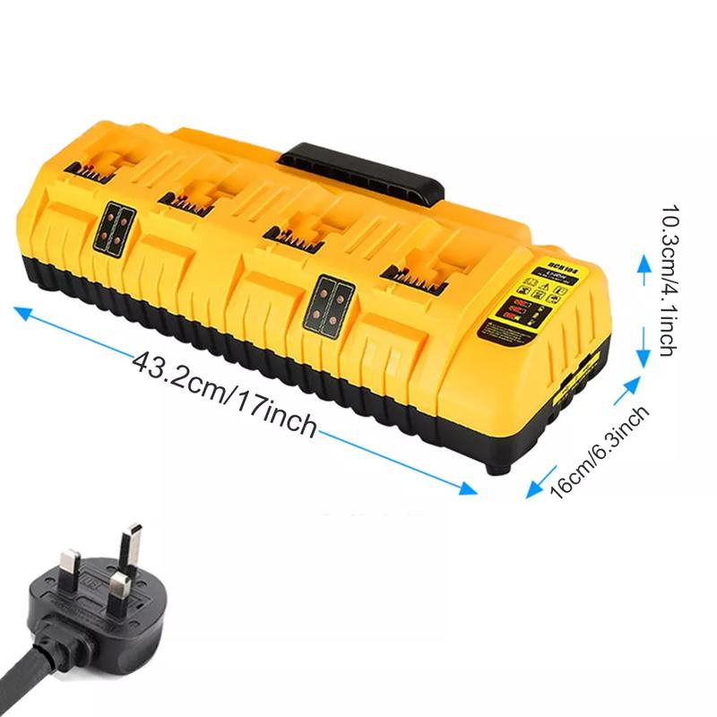4-Port DCB104 Fast Charger For Genuine DEWALT 12V/20V Lithium DCB205 XR Battery 1