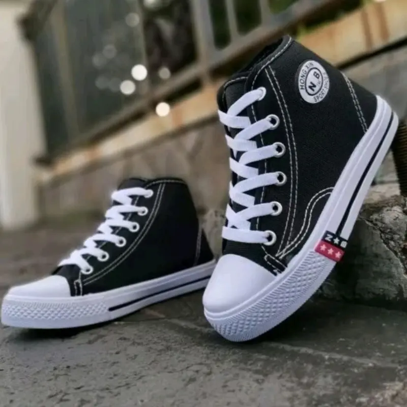 SEPATU SEKOLAH ANAK/ TK/SD/SMP/SMA/ SEPATU NOB BOLA) NB ) HITAM PUTIH 3