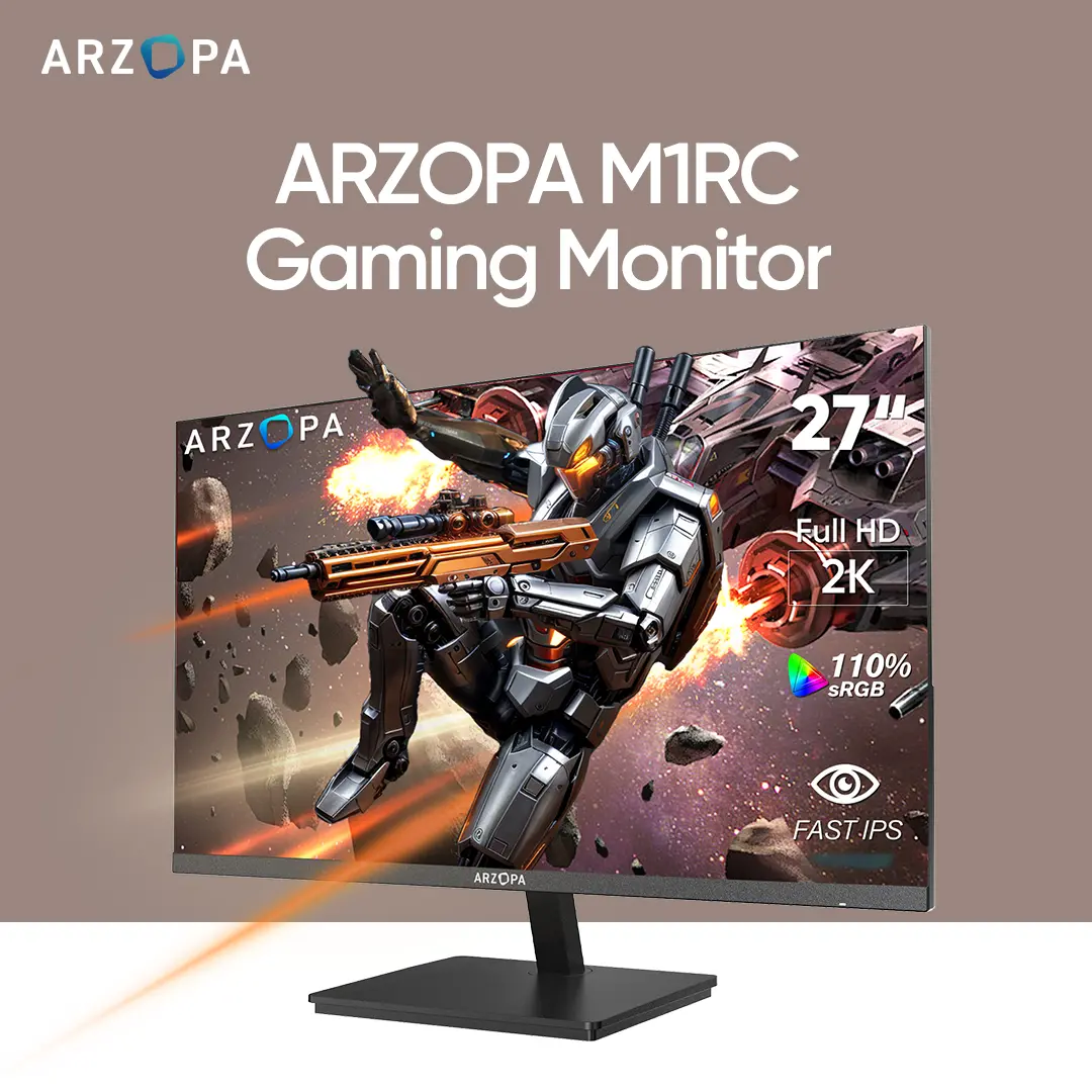 ARZOPA M1RC 27 " Màn hình chơi game, Độ phân giải 2K QHD 2560x1440, IPS nhanh, Màn hình PC máy tính, 115% sRGB, Adaptive-Sync 1ms, 1x Cổng hiển thị 1.4, 1x HDMI 2.0, 1x USB-C | BigBuy360 - bigbuy360.vn ARZOPA M1RC 27 " Màn hình chơi game, Độ phân giải 2K QHD 2560x1440, IPS nhanh, Màn hình PC máy tính, 115% sRGB, Adaptive-Sync 1ms, 1x Cổng hiển thị 1.4, 1x HDMI 2.0, 1x USB-C | BigBuy360 - bigbuy360.vn