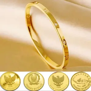 gelang tangan viral terbuat dari bahan koin asli anti luntur Bracelets