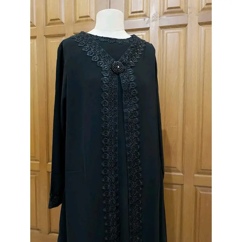 RAISA DRESS/Gamis putih tulang kekinian lebaran/ Busana Muslim Umroh Haji / Baju Gamis Putih /Gamis Wanita Lebaran / Gamis Putih Tulang Ceruty Renda 3