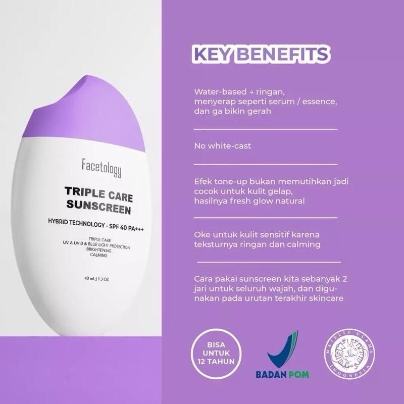 Facetology Triple Care Suncreen SPF 40 PA+++ 1