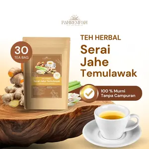 Seduhan Tradisional Teh SERAI JAHE & TEMULAWAK 100% Murni Tanpa Campuran Pengawet & Pewarna Minuman Hangat & Menenangkan