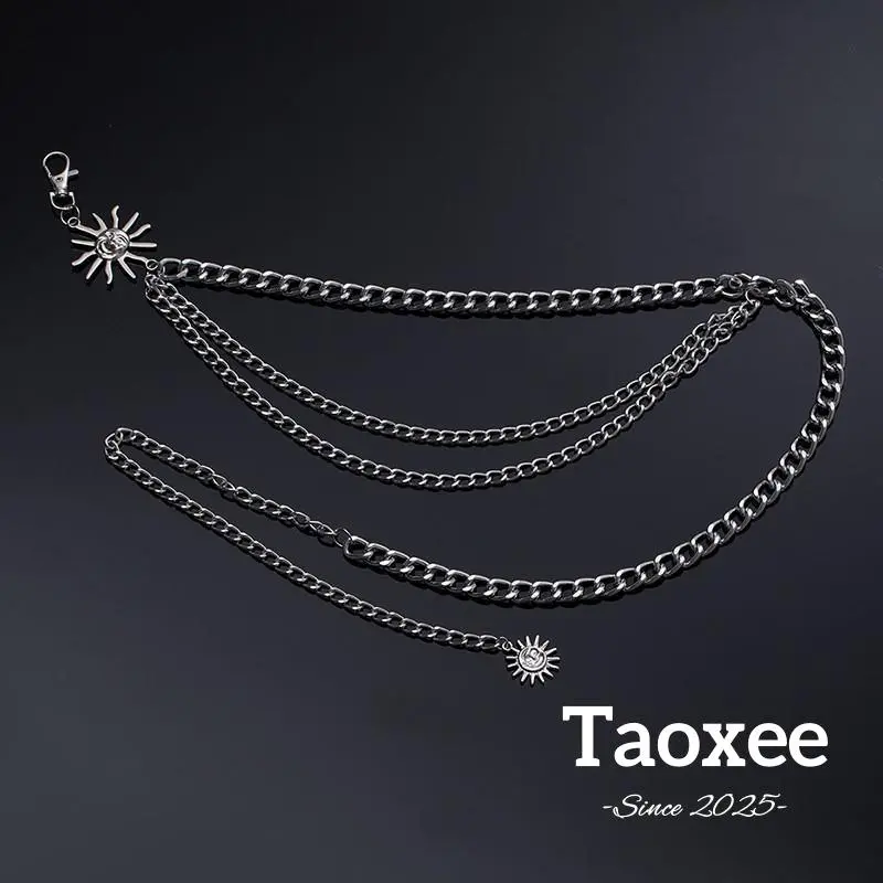 [Taoxee] Bunga Rantai Lapisan Rantai Disesuaikan Pinggang Dapat - Mini Jumbo Matahari Multi yang Berlogam dan Q1680