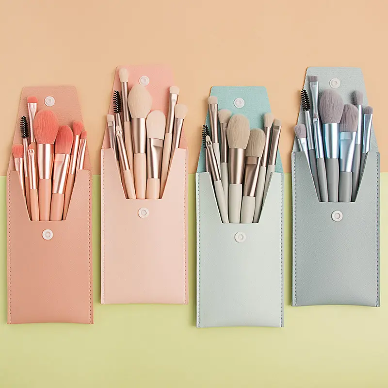 8 Mini Makeup Brush Set, Portable Concealer Powder Brush Set for Beginners, Soft-bristled Beauty Eyeshadow Brush, Lip Brush, Beauty Makeup Tool