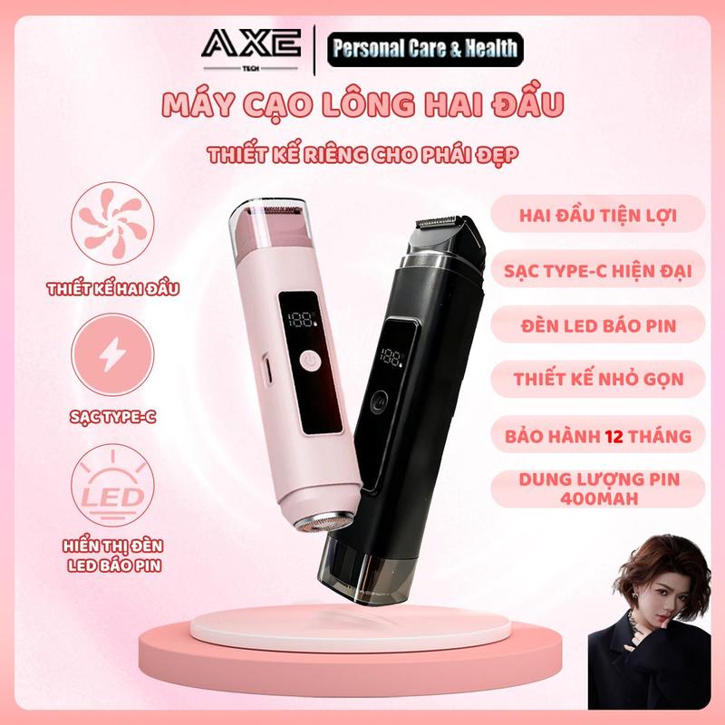 【Dau Dau × AxeTech Máy Tẩy Lông Bằng Điện Hai Đầu Được Thiết Kế Đặc Biệt Cho Phụ Nữ.Tông Đơ Cắt Tóc Thích Hợp Để Cạo Lông Trên Chân Nách Cánh Tay Và Môi Trên.Tóc Mềm Và Cứng Nhỏ Gọn Và Cầm Tay Thích Hợp Sử Dụng Trên Cả Tóc Mịn